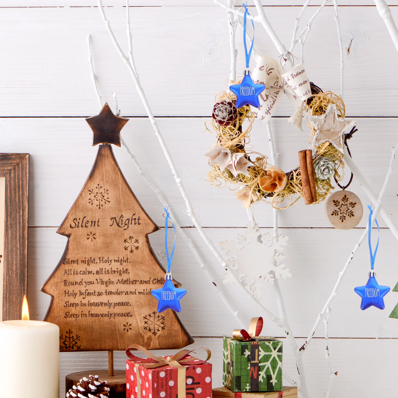 

6Pcs Patriotic Star Hanging Decorations Independence Day July 4th Party Memorial Usa Themed Stars Ornaments Usa Party Decoration