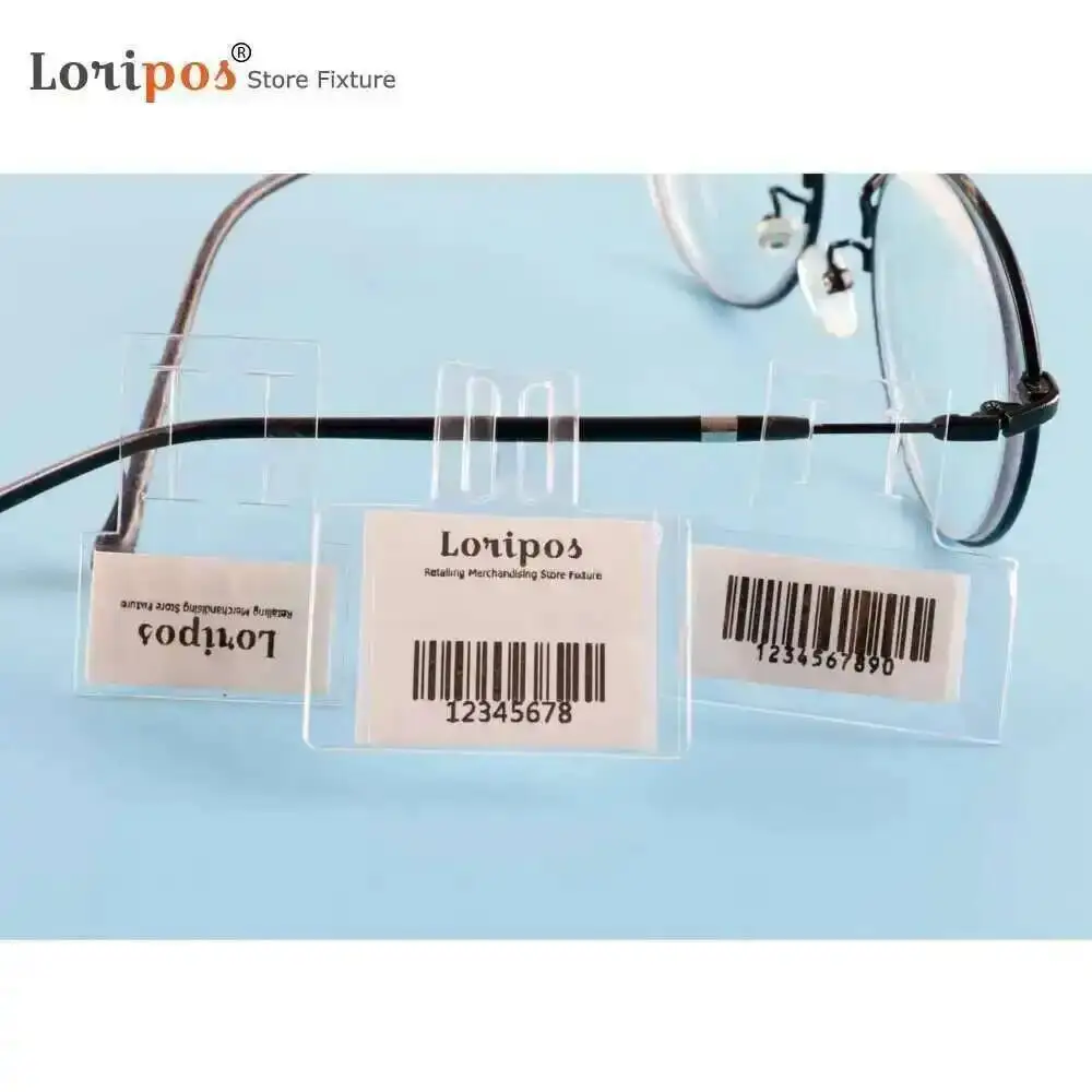

Glasses Label Cover Sign Holder Sleeve PVC Price Tag Hanging Mini Pocket Leg Pole Insert Ticket Bag