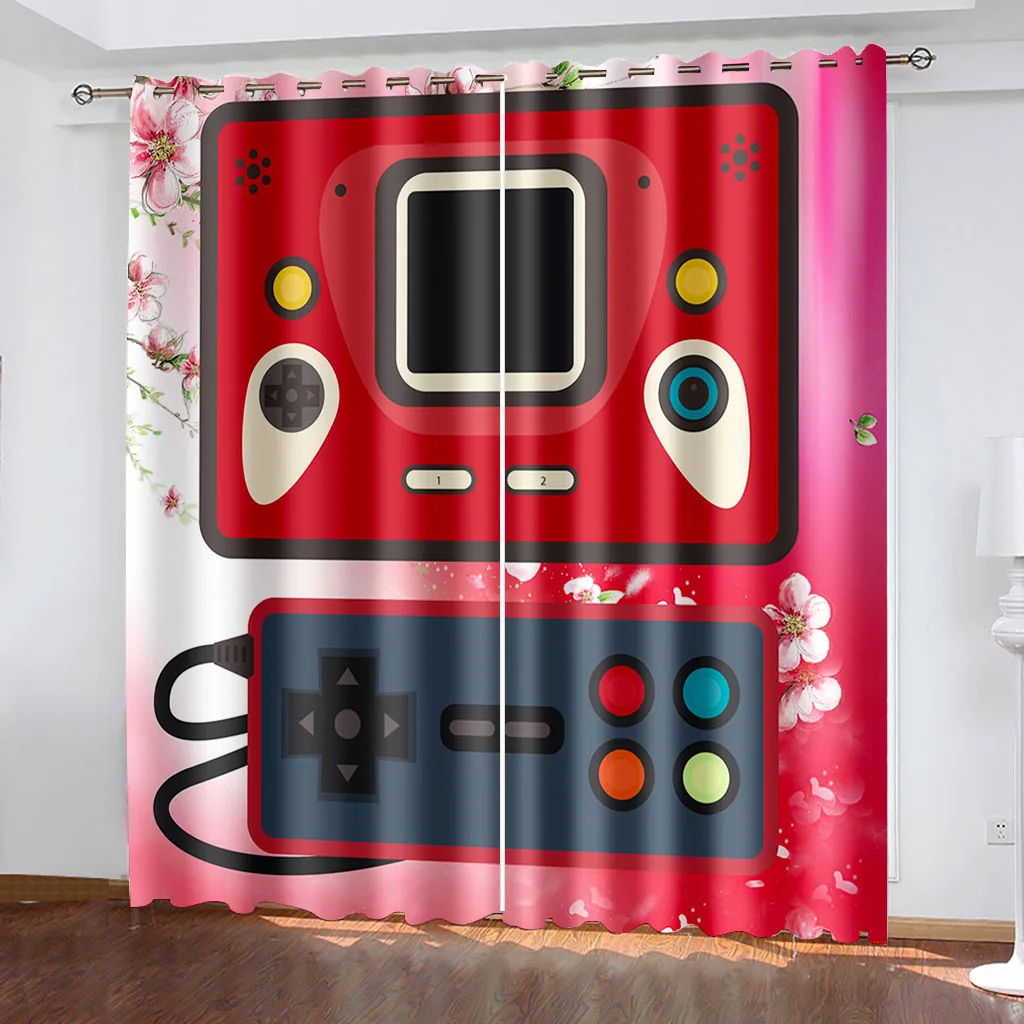 Customized 3d curtains simple and fresh modern game curtains 3D Blackout Curtains Living Room Bedroom