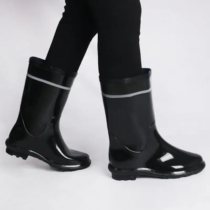 Botas De Lluvia Para Hombre, PVC Y Silicona, Tacón Bajo, Para Trabajo Y Exteriores._voghion.com