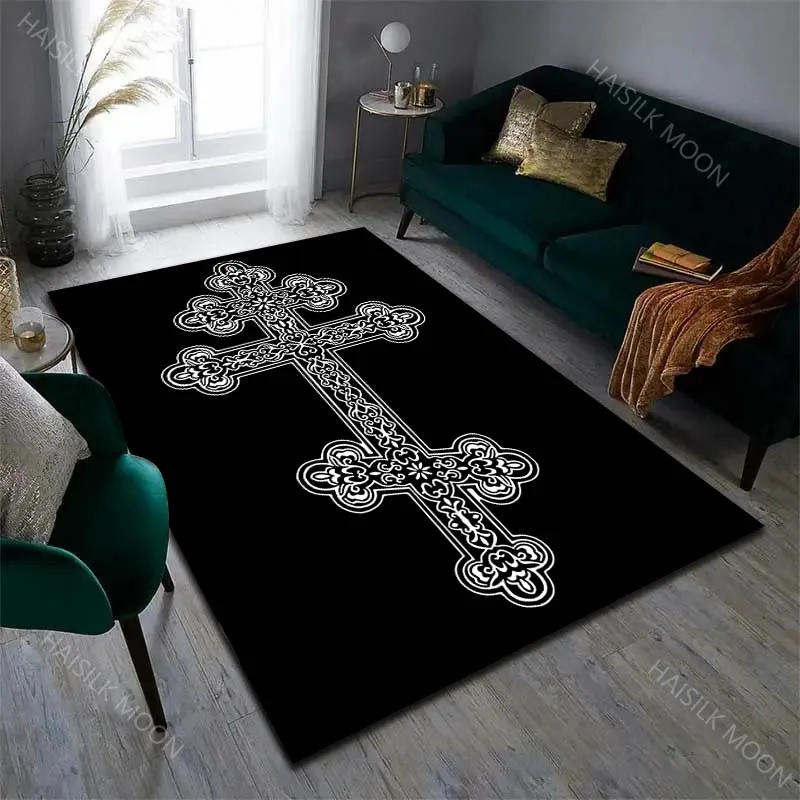Christian believers Eastern Orthodox cross Pattern Rug Carpets for Bedroom Living Room Mat Creative Door Mat Dressing Room Rugs