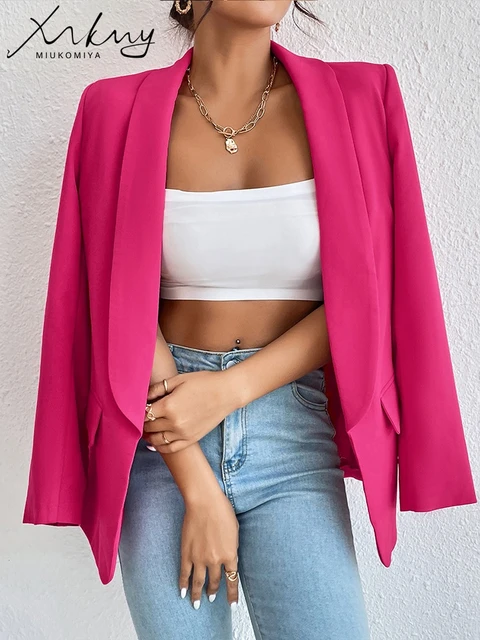 Women Suit Red Blazer Jacket Red Blazer Women Thin Red Casual Blazer Womens Chic Aliexpress