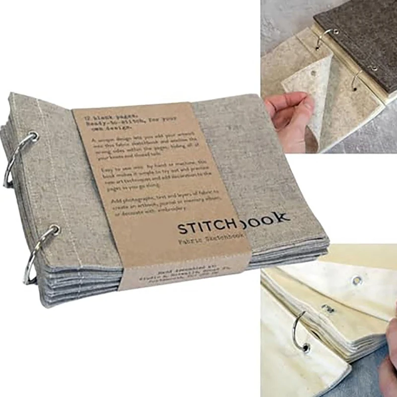 Blank Fabric Sketchbook Cotton Portable Stitch Fabric Sketchbook Spiral Bound Sketchbook Art Journaling Fabric Sketchbook