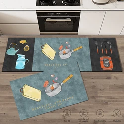 Entrance Doormat Kitchen Carpet Bedroom Floor Balcony Decoration Long Rug Home Bath Door Hallway Anti-Slip Foot Mat Marble Rug