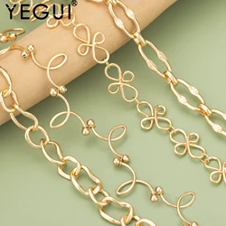YEGUI C393,chain,18k gold plated,rhodium plated,copper,nickel free,jewelry making,hand made,diy bracelet necklace,1m/lot