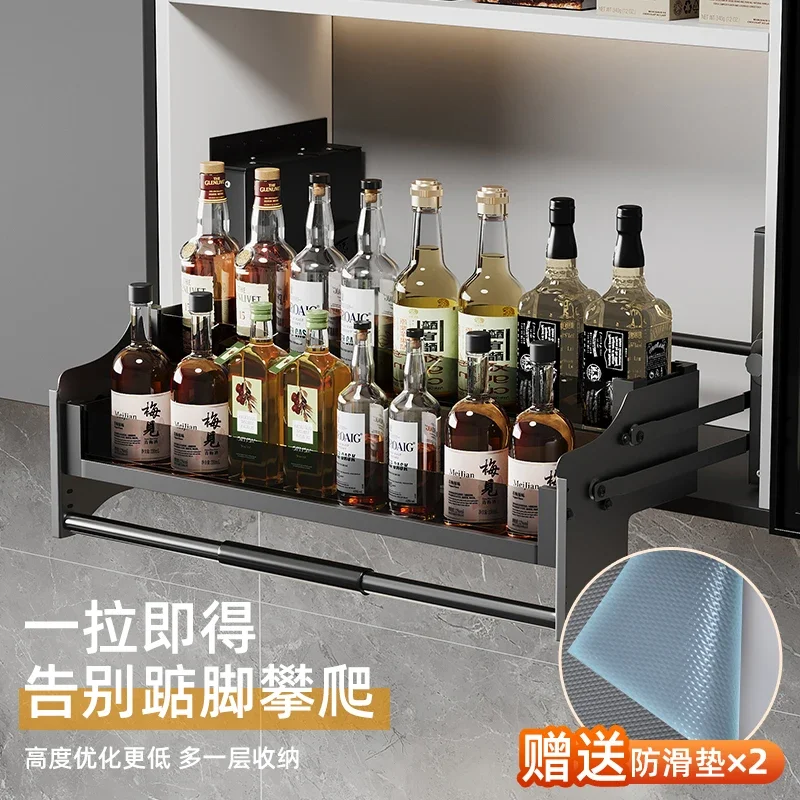 A Single-layer hanging cabinet lift basket drop-down basket kitchen cabinet