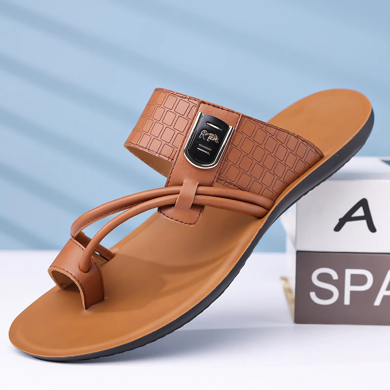 Men's Summer Breathable Sandals Slip On Soft Sole Thong Slippers Beach Shoes Comfortable Casual Cool Footwear-5108