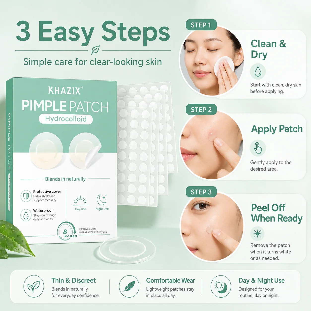 80/200/400Pcs Mini Hydrocolloid Face Patches, Ultra Thin Small Size, Invisible Clear Concealer Stickers, Waterproof Daily Use view 6