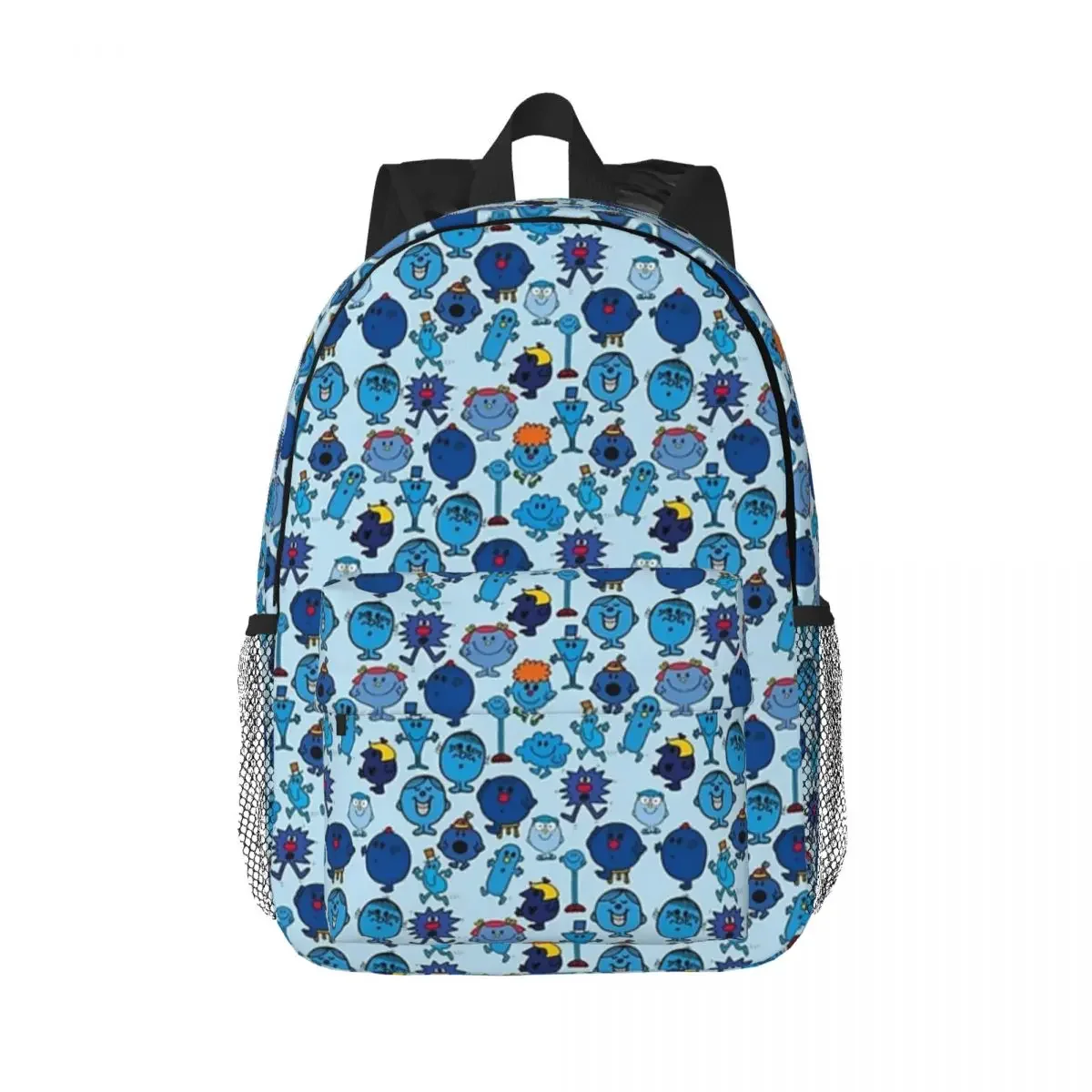 Mister Blue And Little Miss Lapis Pattern Backpacks Boys Girls Bookbag Cartoon Students School Bags Travel Rucksack Shoulder Bag