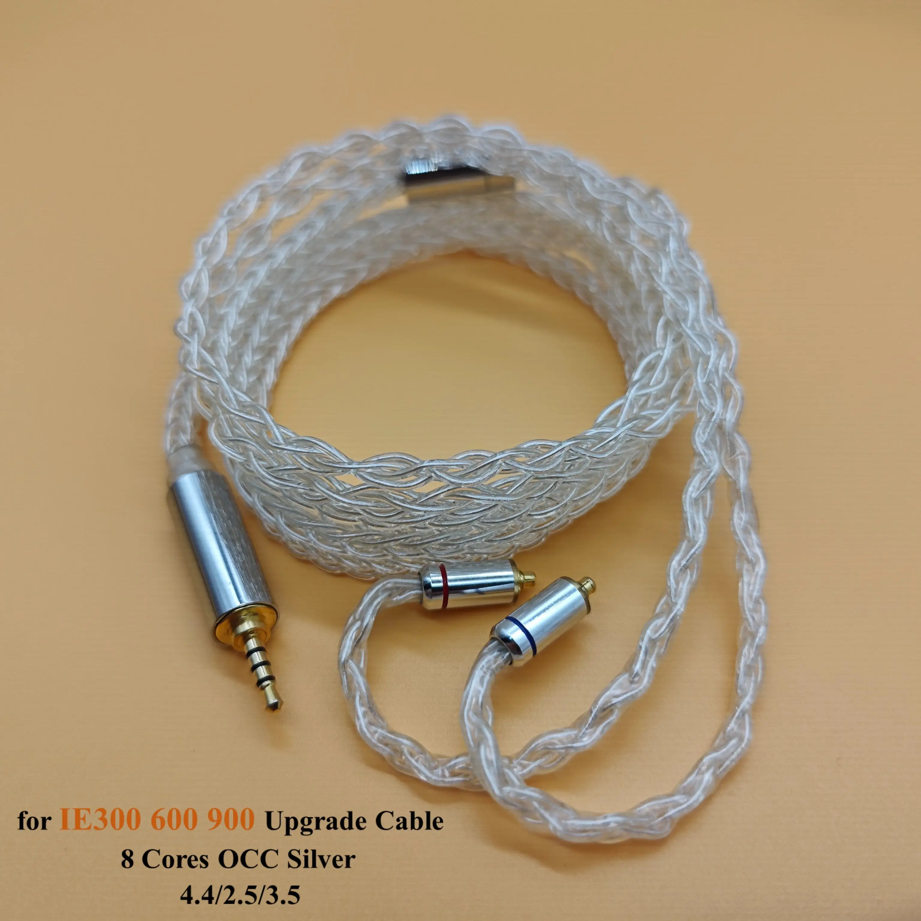 MMCX Earphones cable 8 Core OCC Silver Mixed plated Upgrade cable Headphone wire for IE900 IE300 IE600 IE200 2.5 4.4 Balance