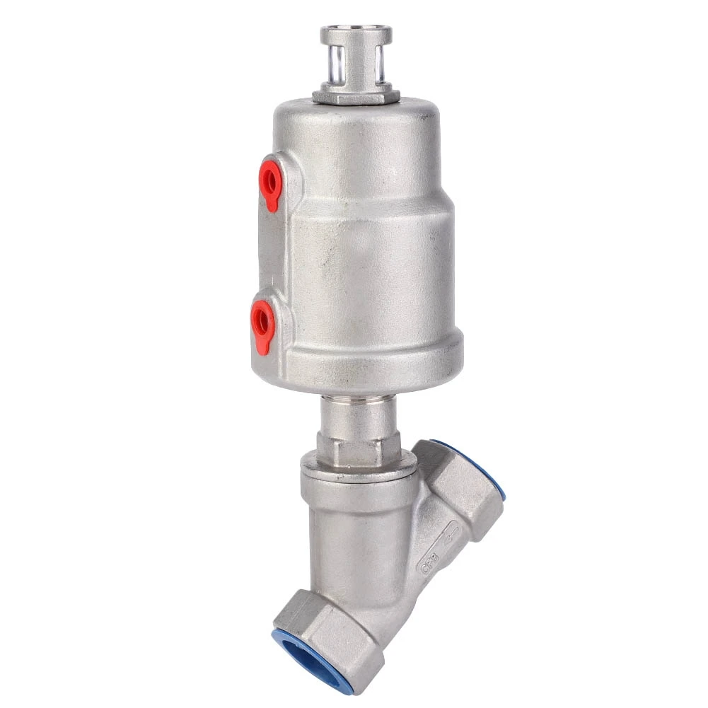 Angle Seat Valve Air Actuated Female Thread Stainless Steel Pneumatic Steam Valve3/4in DN20
