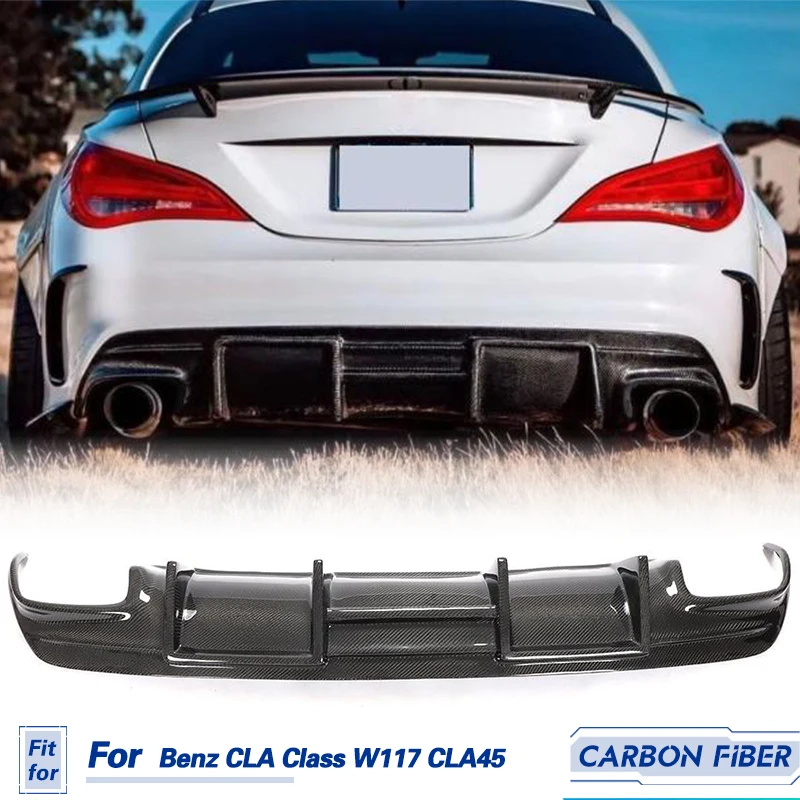 Auto Car Rear Bumper Diffuser Carbon Fiber For Mercedes Benz CLA Class C117 W117 Sport CLA45 AMG 2013-2019 Rear Bumper Lip