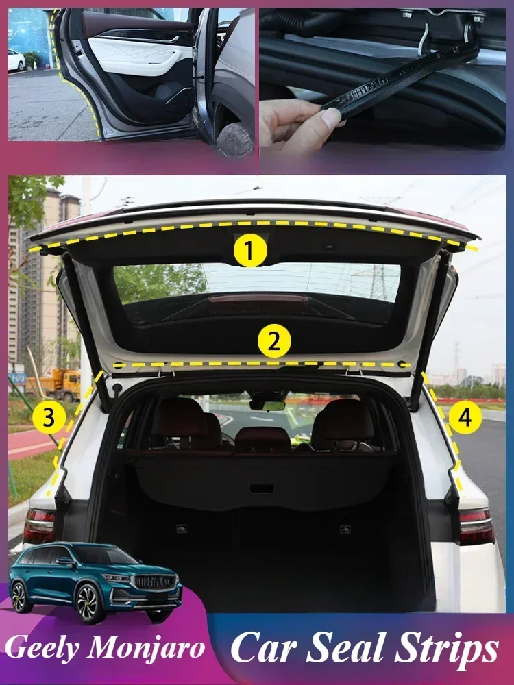 For Geely Monjaro full car sealing strip door sound insulation gap strip waterproof and dustproof rubber strip modification