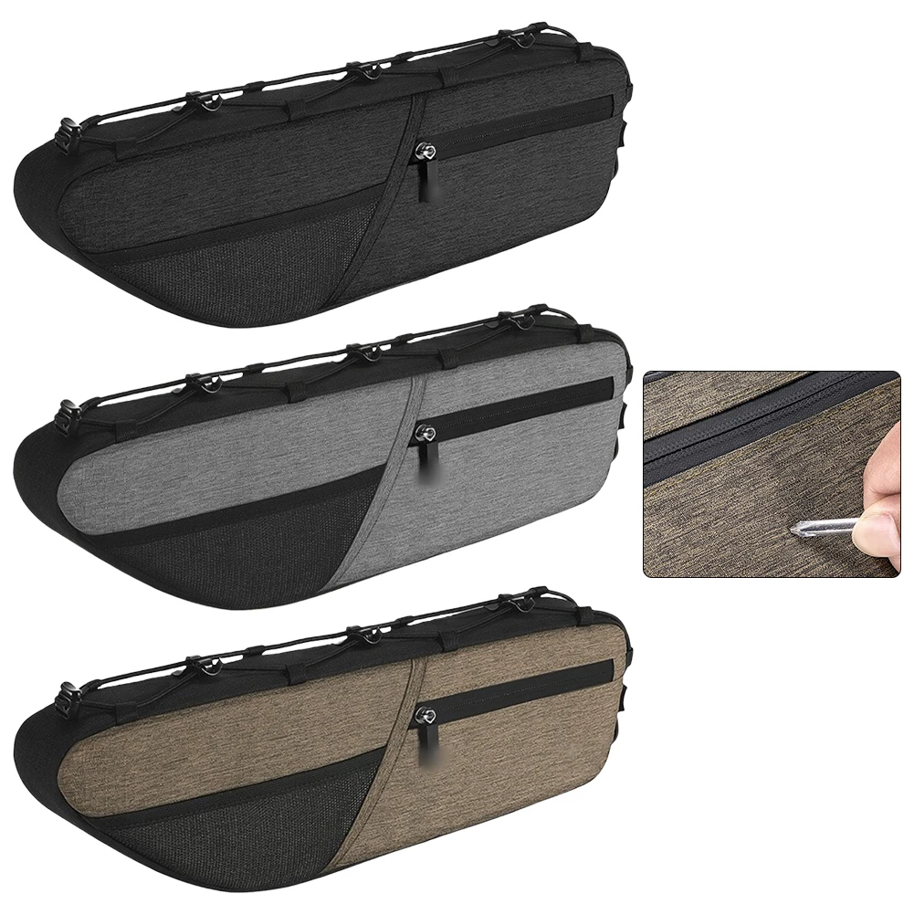 Bicycle Frame Bag 1.6L Large Capacity Double Mesh Pockets Wear Resistant Downtube Tube Storage For Cycling Accessories