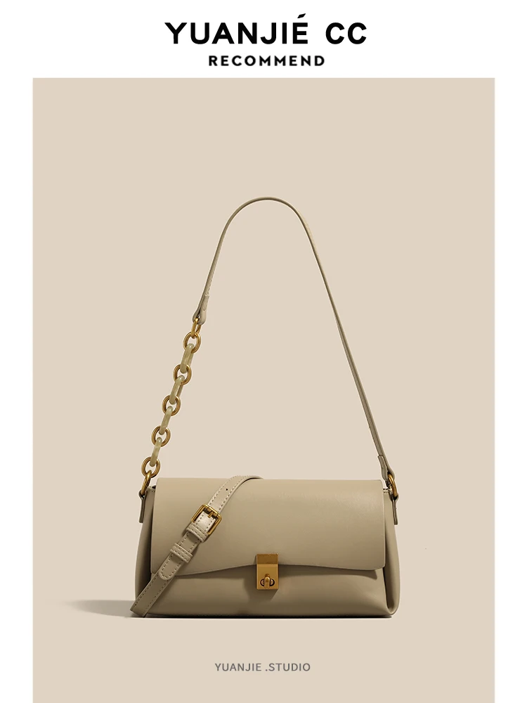 Genuine Leather Women's Bag 2026 New Summer Small Crossbody Bag Quality Underarm Bag High-End Casual Single Shoulder Slant Bag