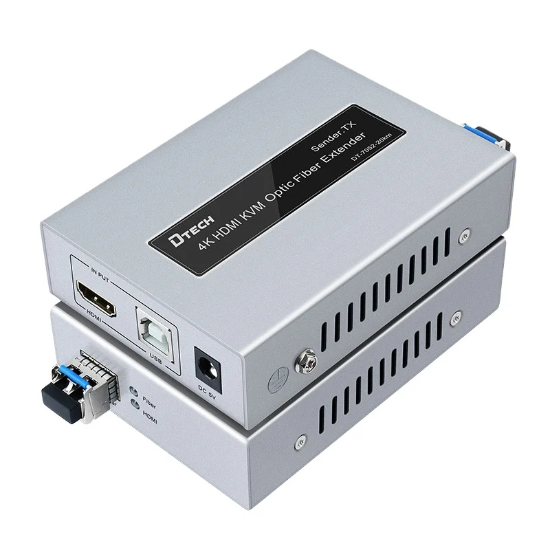 DTECH Good Quality Support Ir 4K Kvm Usb C Hdmi to Fiber Optic Extender With a Fiber Module 300M