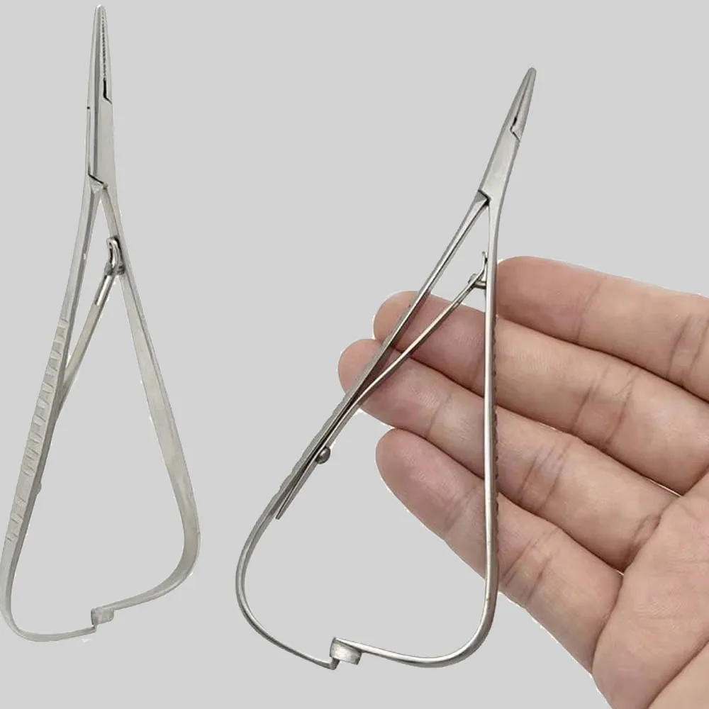 5-Piece Orthodontic Instrument Set with Mathieu Pliers Elastic Holder and Hemostat for Braces Adjustment and Ligature Placement
