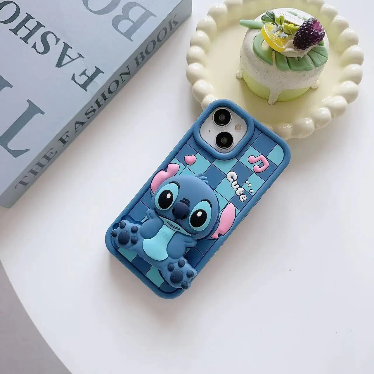 Dla iPhone 15 14 13 12 11 Pro Max Case Cute ścieg Holder miękkie silikonowe miękkie etui