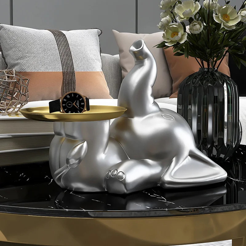 

Elephants enter the porch key to store ornaments, household ornaments at the door, tea table tray gifts in the living room