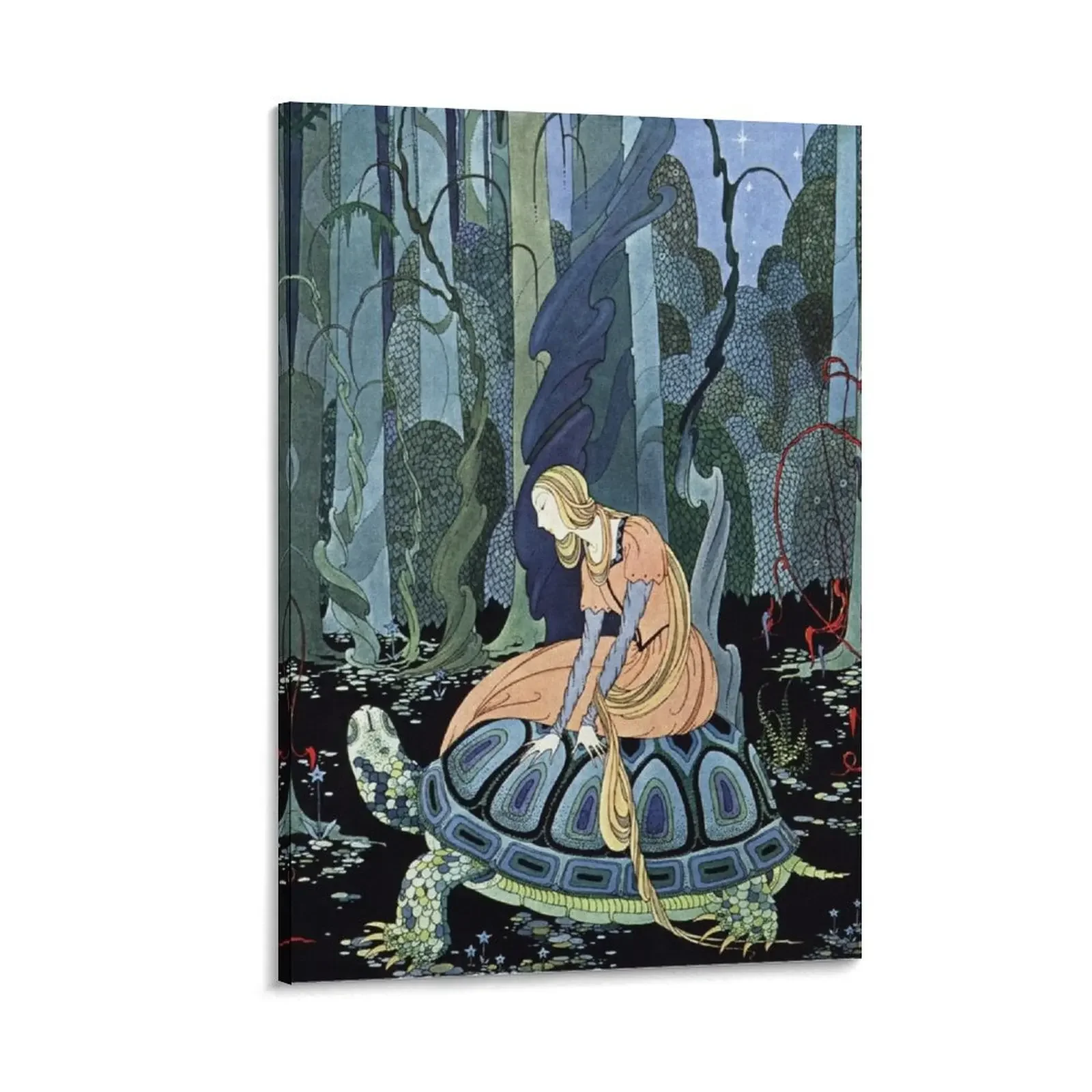 

Blondine and the Turtle by Virginia Sterrett Canvas Painting Decorative picture home decor interior vintage home decor