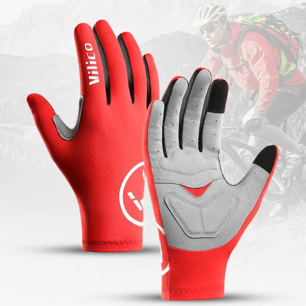 

Elastic Breaking Wind Cycling Gloves Touch Screen Anti-slip Full Fingers Bicycle Mittens Comfortable Shock Absorption