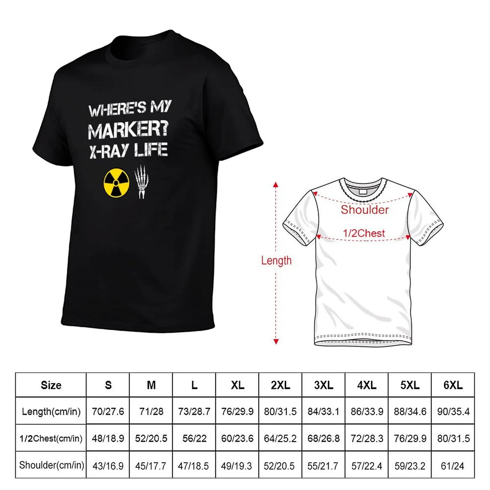 WHERE'S MY MARKER X-RAY LIFE T-Shirt Creative Graphic Tee Shirt