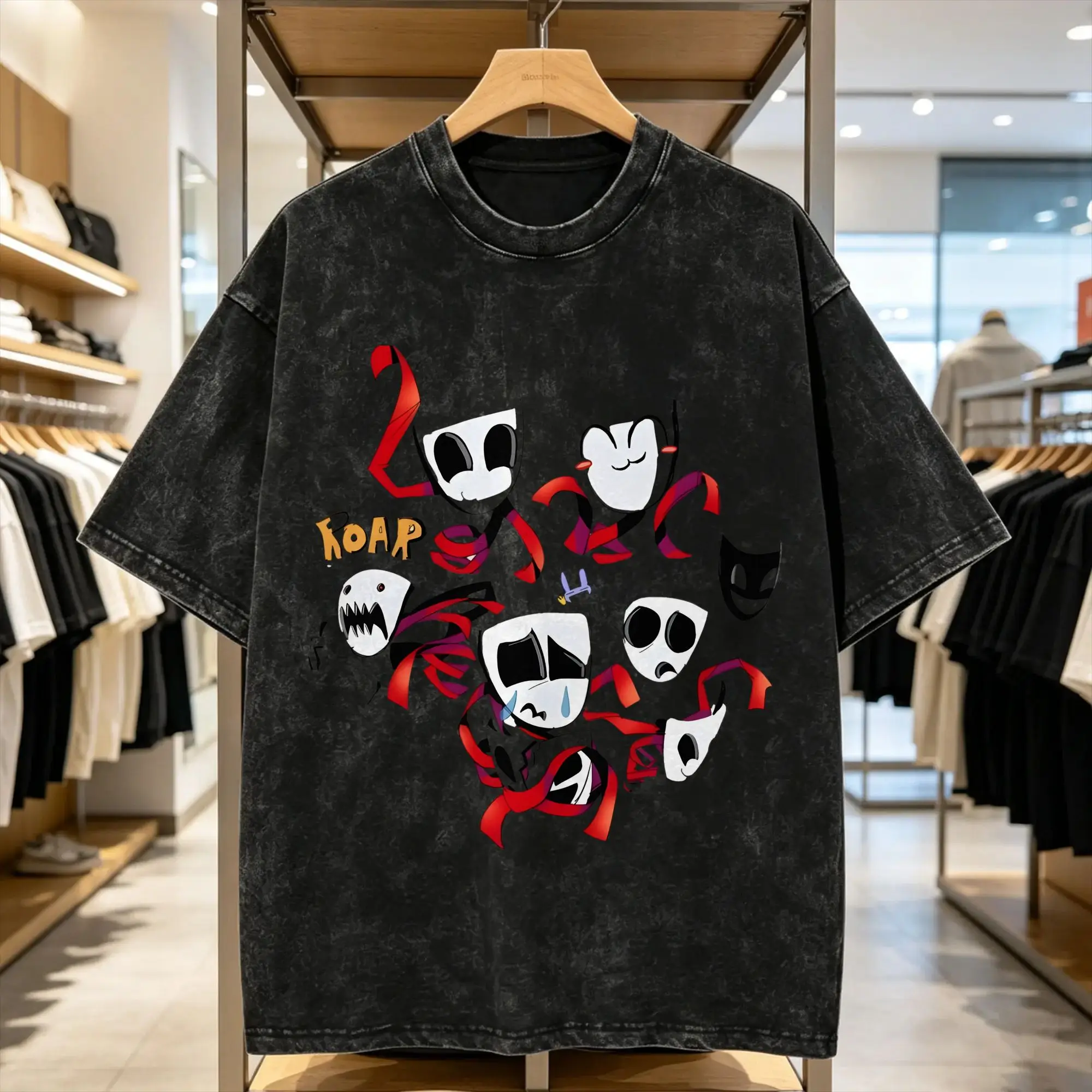 Oversized Washed T Shirt Cartoon Digatal Circus Cotton T Shirts  Popular Tshirt for Man Summer Y2K Basic Casual Clothing