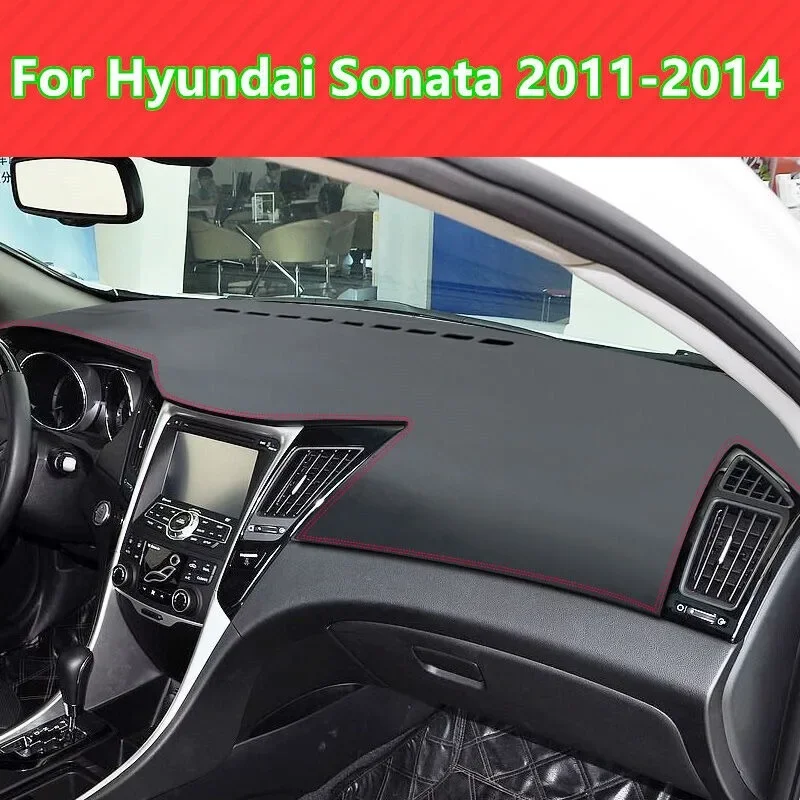 

For Hyundai Sonata 2010-2014 YF Dashboard Cover Leather Mat Pad Sunshade Protect panel Light-proof pad Car Accessories Auto