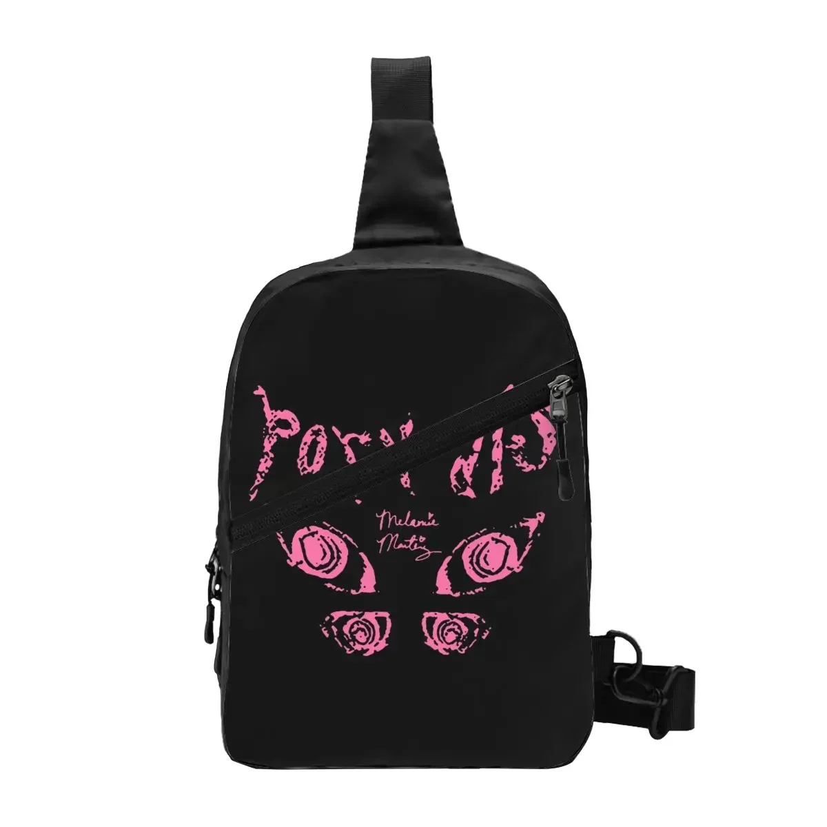 Custom Fashion Four Eyes Melanie Martinez Crossbody Sling Backpack Men Shoulder Chest Bags for Travel Cycling