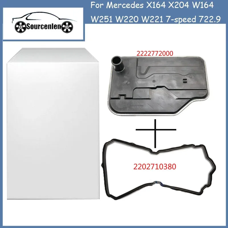 

Фильтр трансмиссии + прокладка для Mercedes X164 X204 W164 W251 W220 W221 7-ступенчатая 722.9 OEM A89 2222772000 2202710380