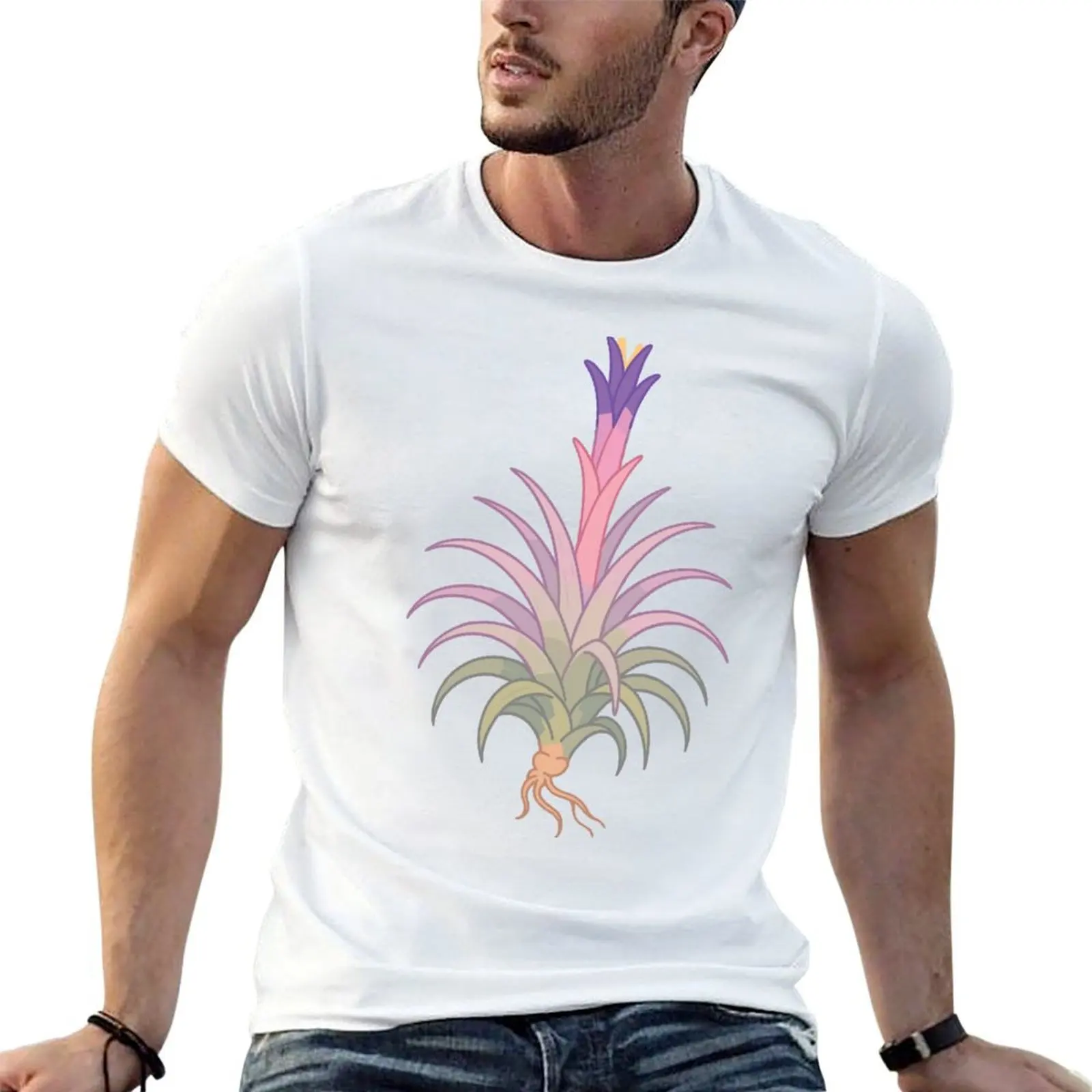 Blooming Tillandsia - Colorful Air Plant Botanical Design T-Shirt men t shirt cotton 100% anime t shirts oversize T-Shirt