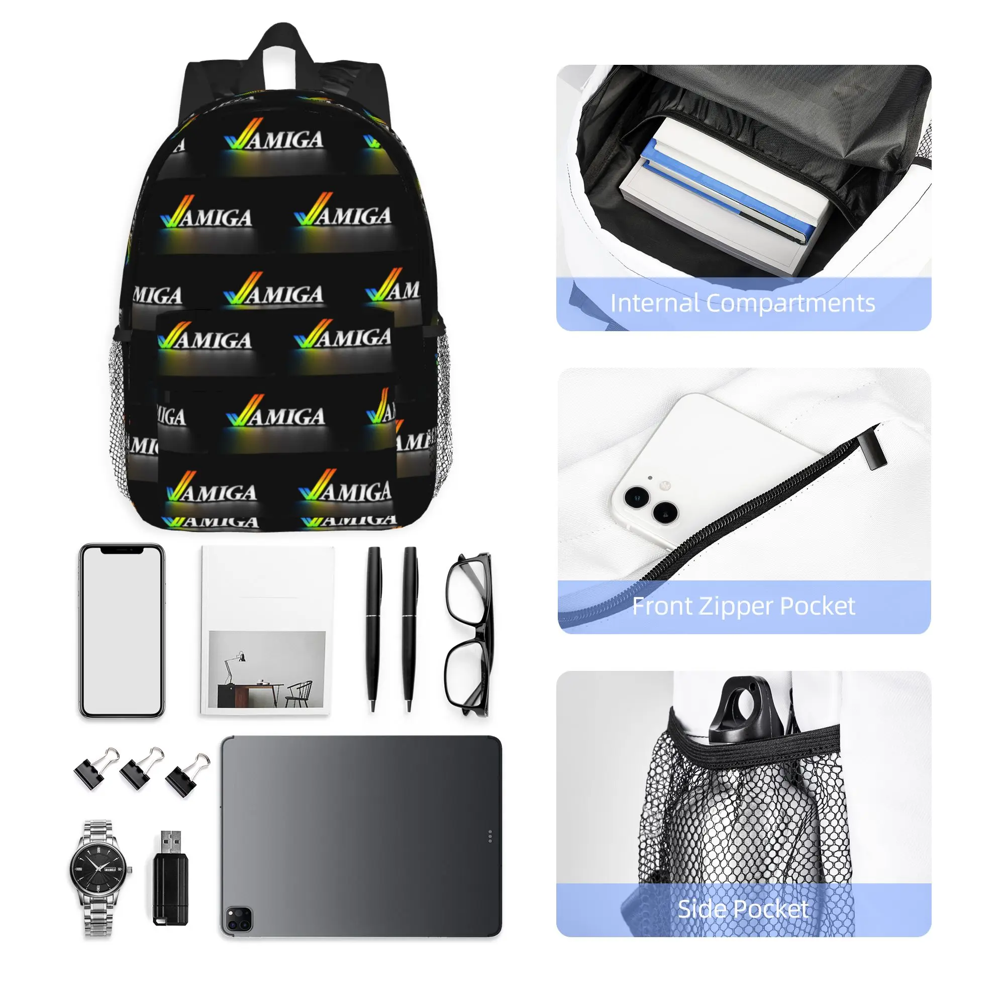 amiga Backpack Hot Sale Daypack Large Capacity Boys Girls BookBag Shoulder Bags for Men Women School Bag