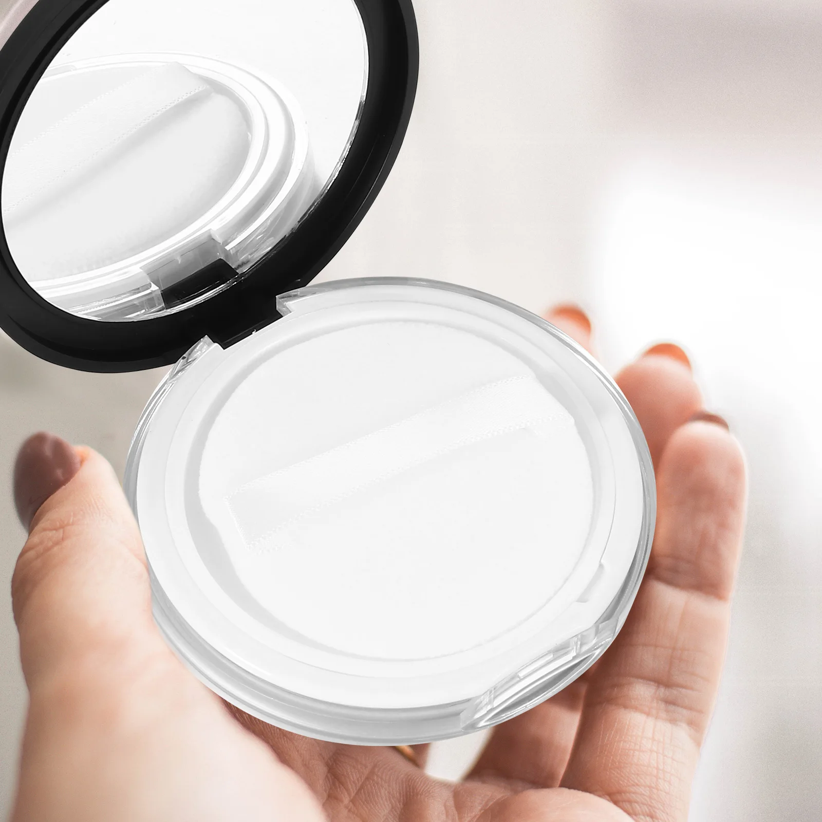 

2pcs Loose Powder Box Empty Travel Case Compact Plastic Mini Container for Makeup Powder Storage Lightweight Portable
