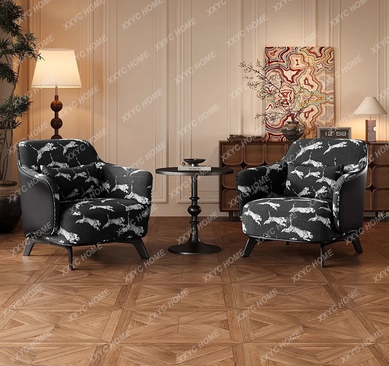 Wabi Sabi Wind Living Room Single Sofa Light  Retro Leisure Chair