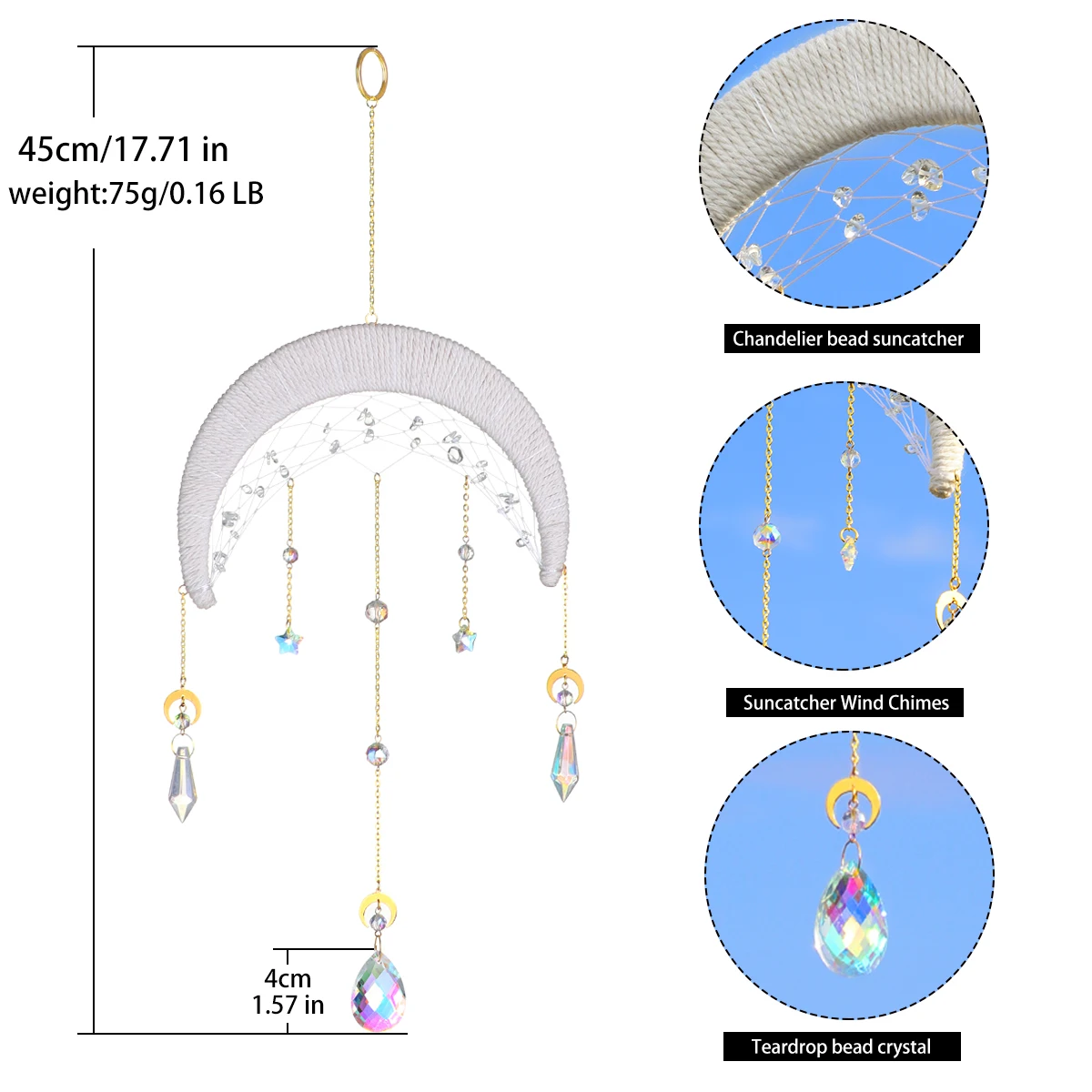 Suncatcher makrama łapacz snów kryształ Windchime Light Catcher Rainbow Market dekoracje ogrodowe dekoracje ścienne na zewnątrz Boho Home