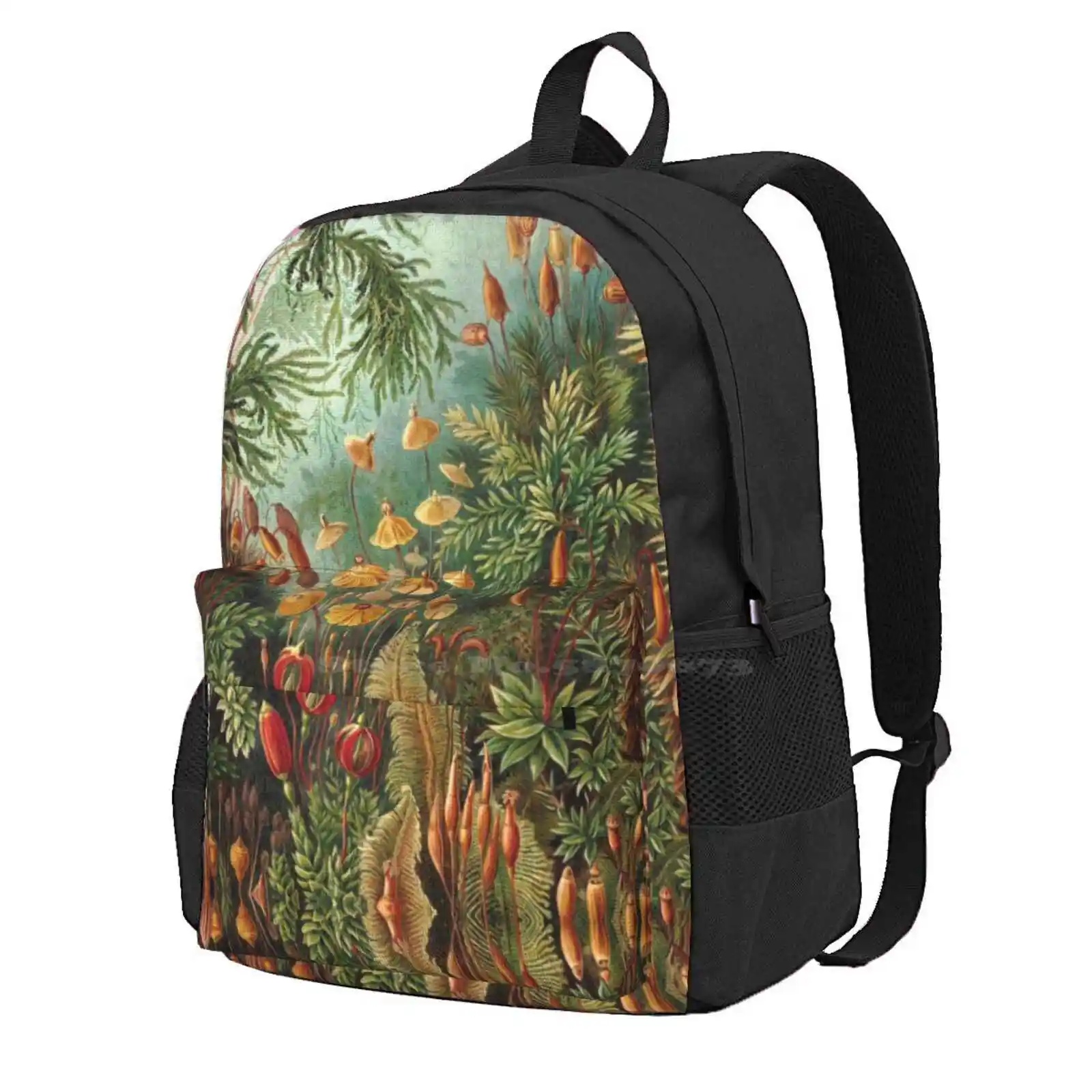 Vintage Plants Decorative Nature Painting Illustration Artwork Hot Sale Schoolbag Backpack Fashion Bags Nature Trees Places