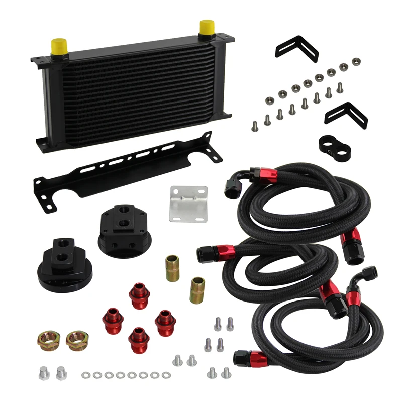 

Universal 19 Row AN10 Oil Cooler Kit Oil Filter Relocation Adapter Bracket Kit