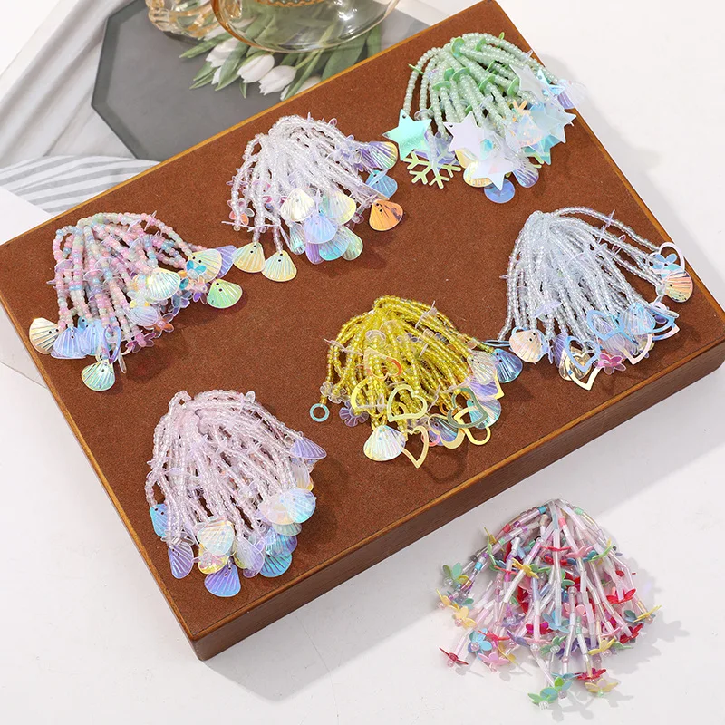 

Sparkling Crystal Beaded Heart and Rainbow Flower Shoe Charms Pearl Fringe for Jelly Clogs Summer Daily Sweet Cool Versatile DIY