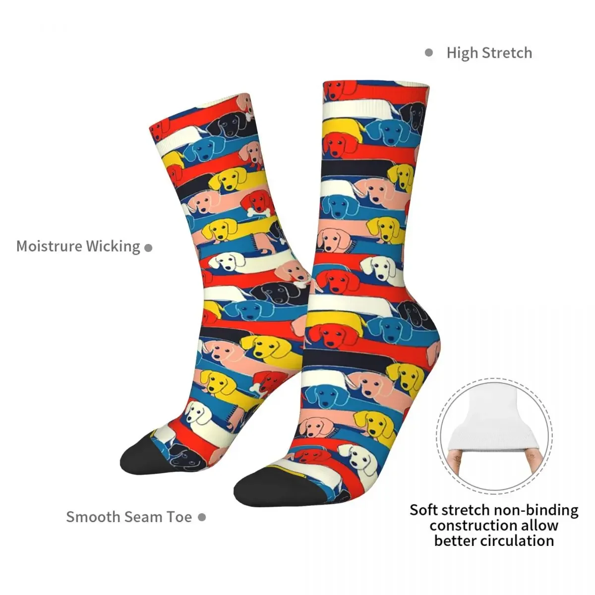 COLORED CUTE DOGS PATTERN Socks Harajuku High Quality Stockings All Season Long Socks Accessories for Man Woman Birthday Present