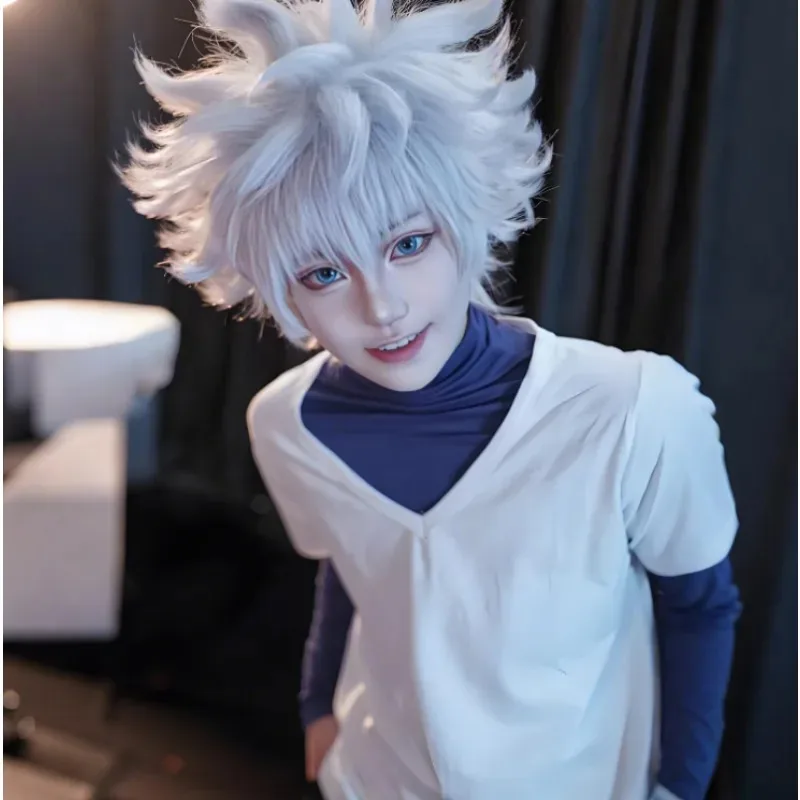 Anime Hunter X Hunter Killua Zoldyck Cosplay Costumes T-shirt Clothing Accessories Full Set Carnival Party Outfits Boy Suits