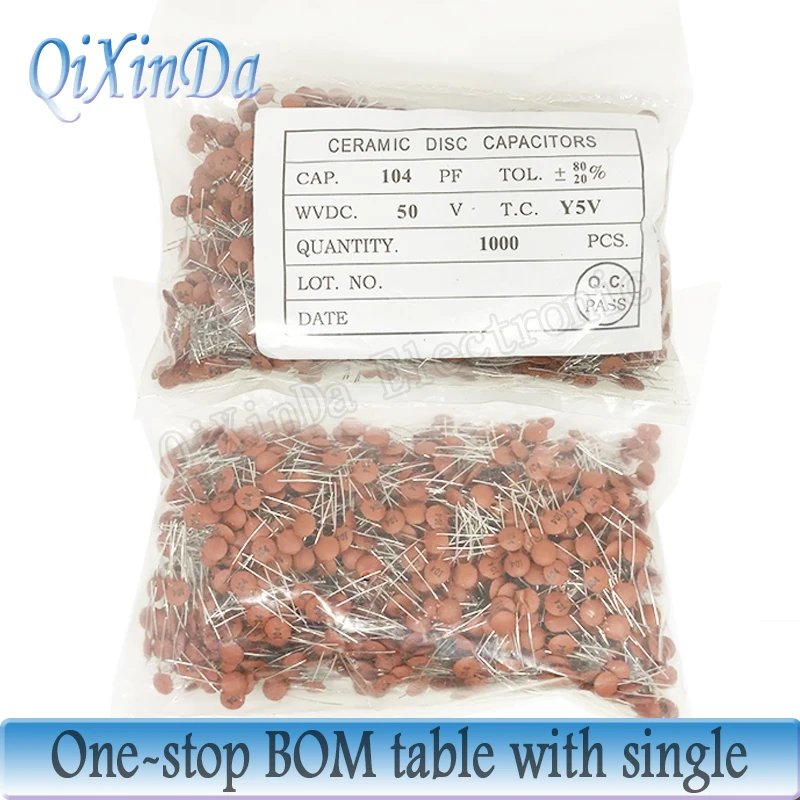 

1000pcs Ceramic capacitor 50V 1pF ~ 100nF 0.1uF 104 4.7PF 10PF 22PF 33PF 47PF 100PF 101 220PF 221 330PF 470PF 471 1NF 103 47NF