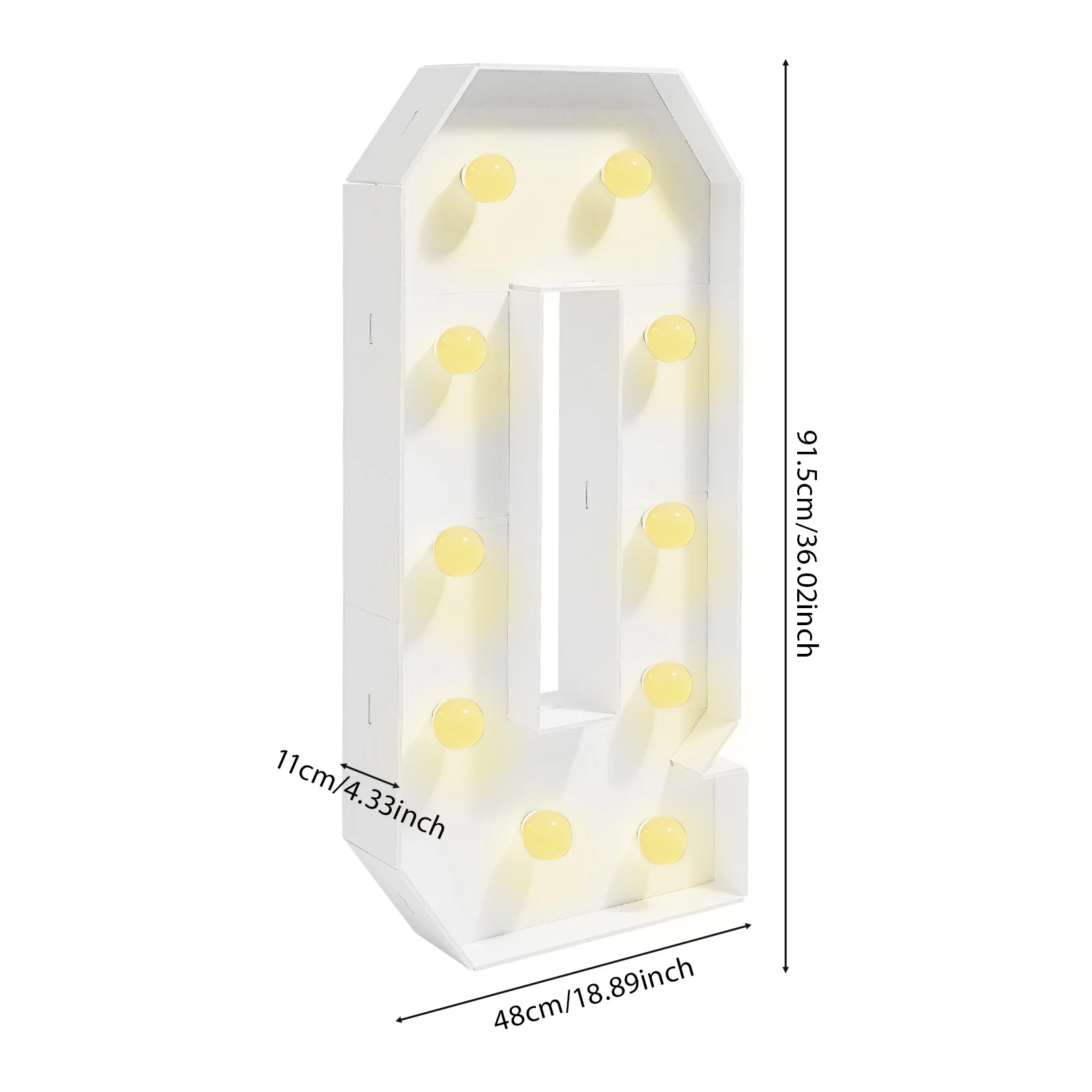 Große 36-Zoll Leuchtbuchstaben mit Warmem LED-Licht, Freistehende KT-Board-Schilder für Hochzeiten, Partys, Heimdekoration, Batteriebetrieben (Y/Q) – Detail 10