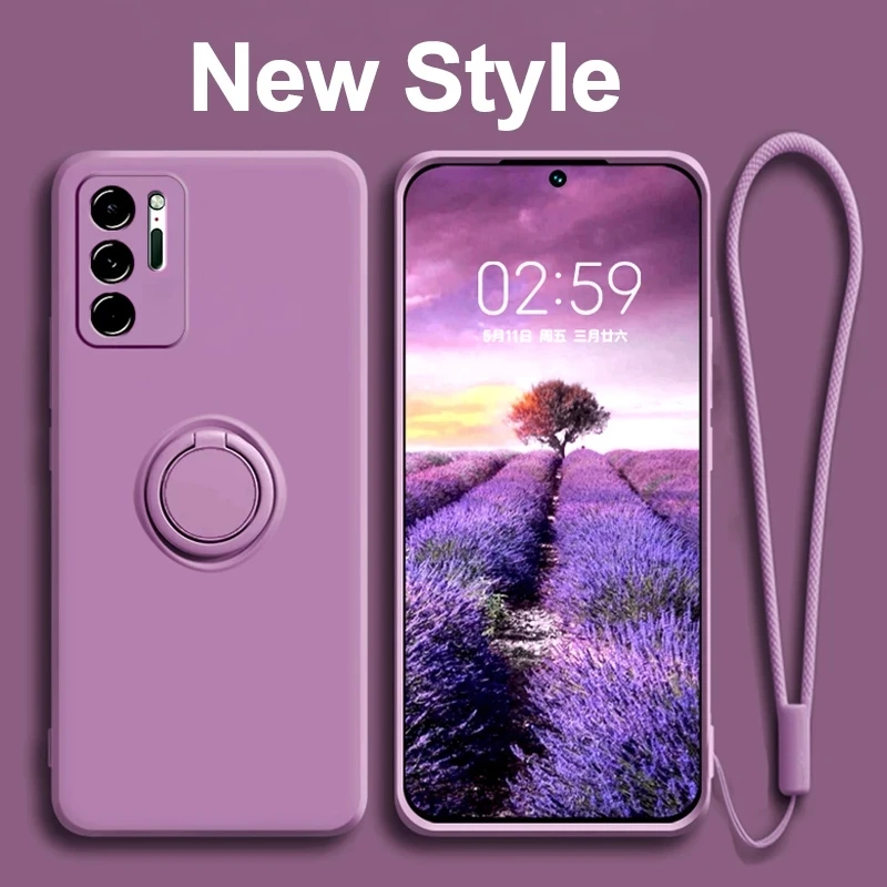 

Soft Liquid Silicone Case For Xiaomi 12T 11T 9T 10T 11 Lite 5G NE Redmi A1 Note 9 10 9S 10S 11S Poco X3 NFC F3 Pro Ring Holder