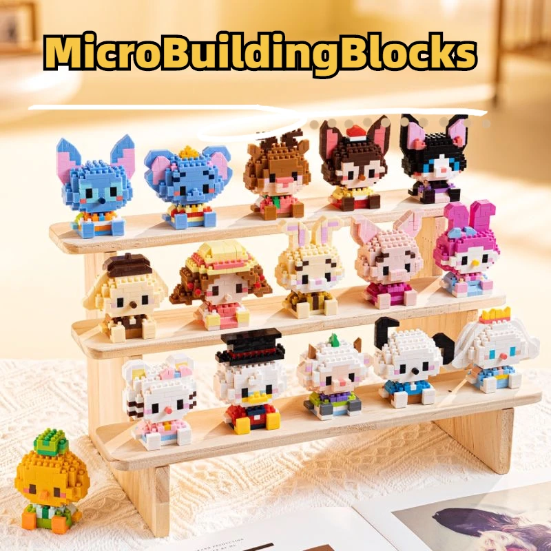 Micro Building Blocks Figure Princess Kawaii Pet Cat Series Mini Particle Bricks Educational Kit Model Birthday Toy For Children