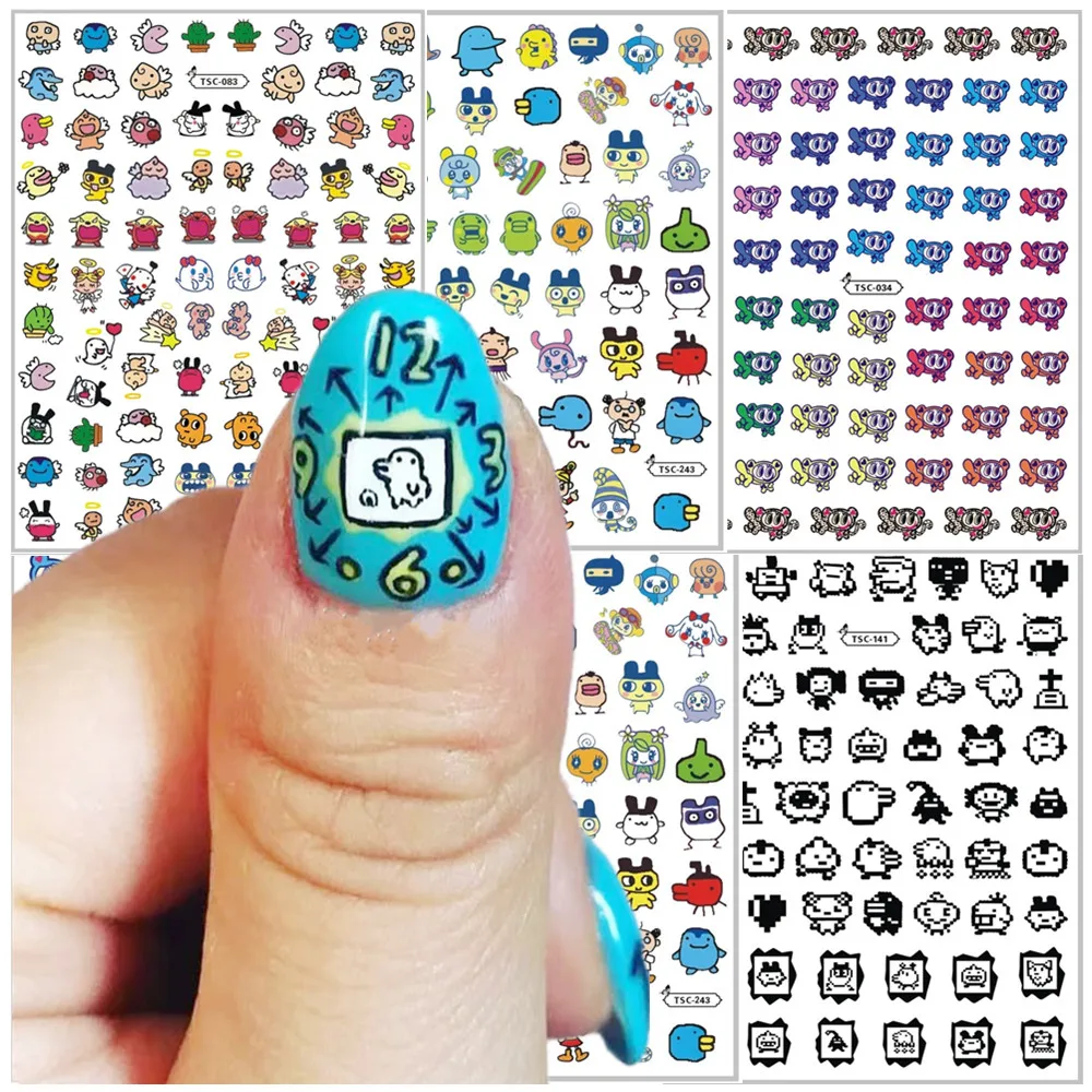 

TSC-141-097 3d Nail Stickers Blacktomagotchi girl Decal Slider Decor Stamp memetchたまごっち シール