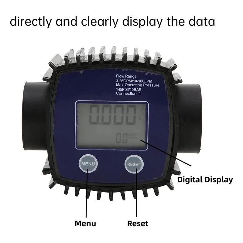 Water Flow Meter, 1 Inch Internal Thread Flow Meter, Digital Display Water Flow Sensor 10-100 Liters/Min, For Petroleum