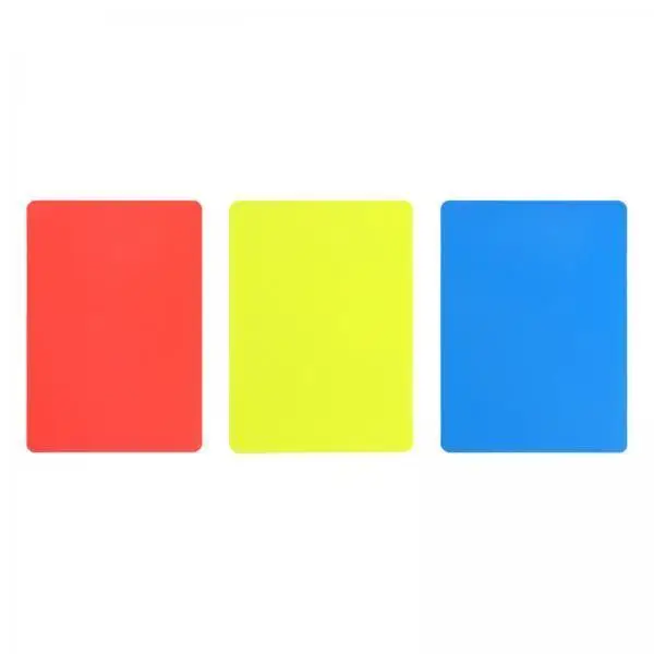 Referee Cards Set PVC Lightweight Sturdy Red Yellow Blue Easy to Read Judge Accessories for Practice Drills and Matches