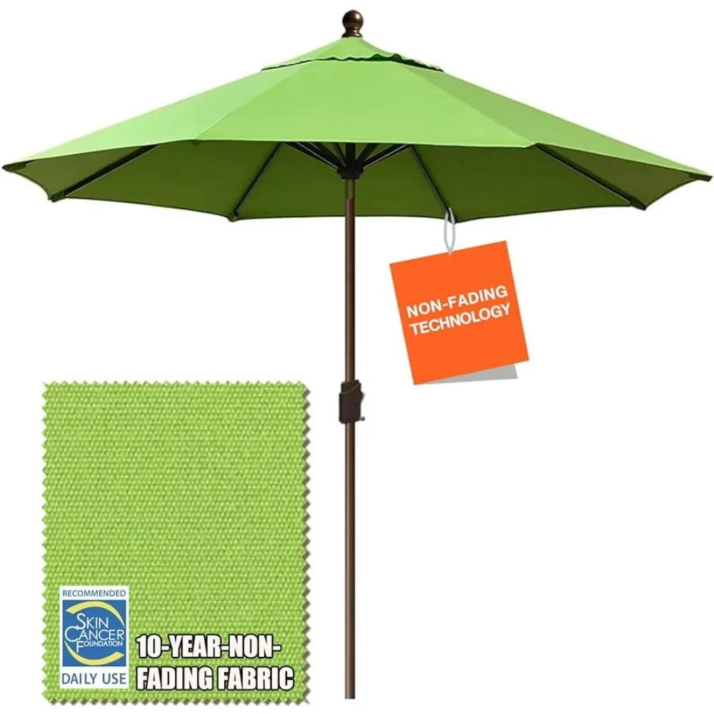 Outdoor Umbrella, 9-foot Market Umbrella, Outdoor Table Umbrella Ventilation, Green Outdoor Umbrella