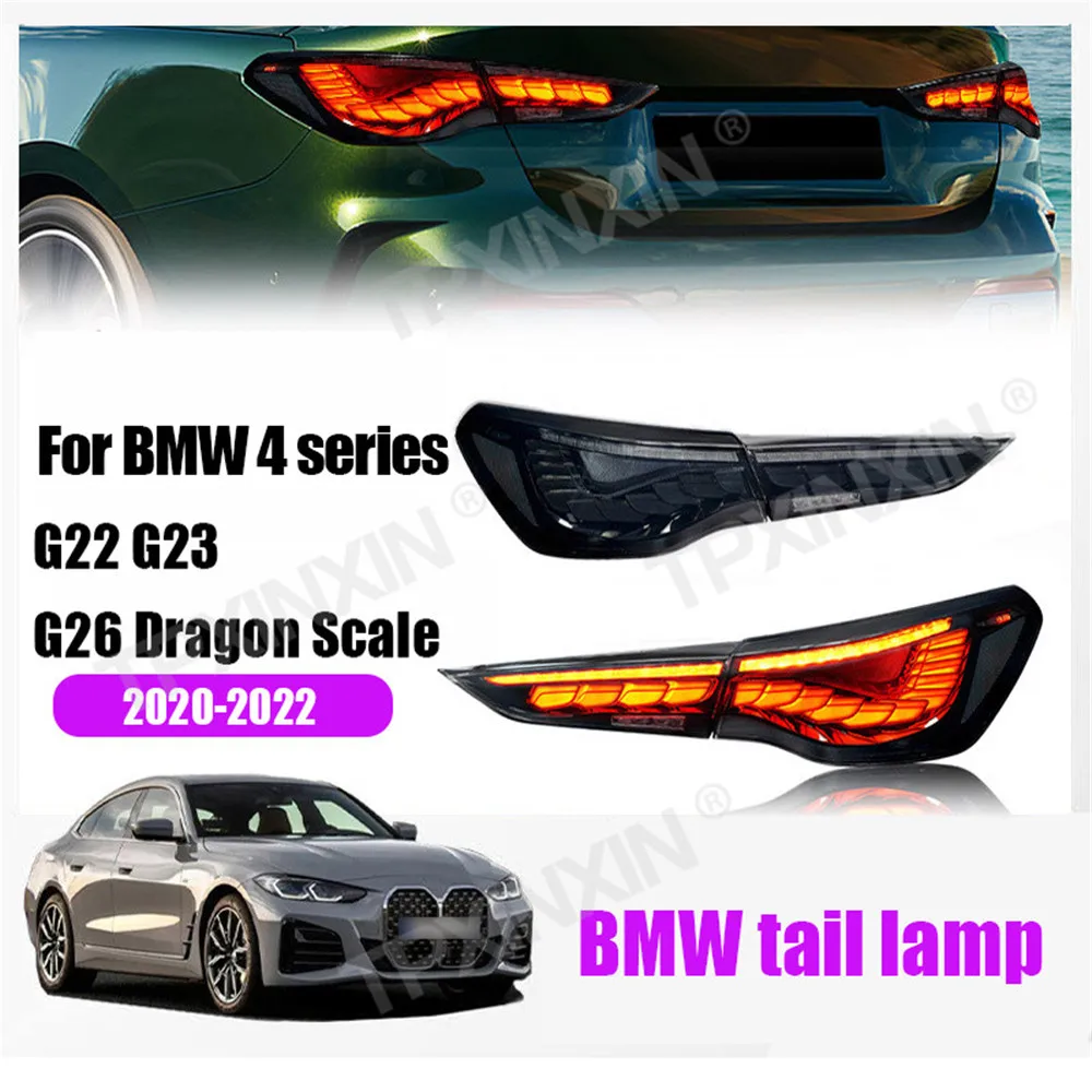 

For Bmw 2020-2022 New 4-Series Led Car Tail Lamp Assembly Longlin Streaming Light Steering Retrofit Accessory DRL