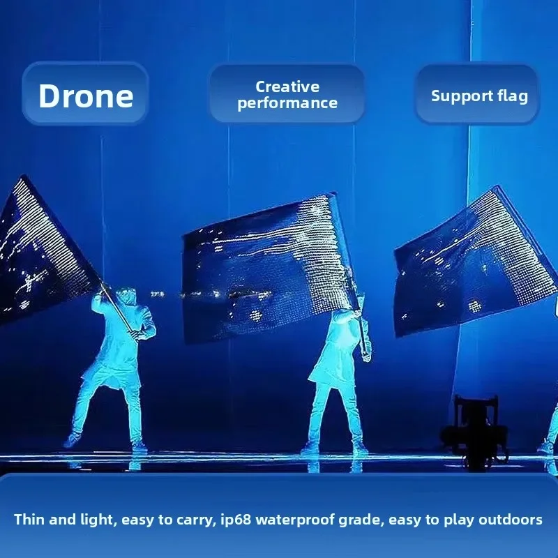 drone hoisting magic carpet screen, stage flag LED screen, light and convenient storage